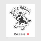Bust A Mooove Funny Koe Pun Sticker (Vel)