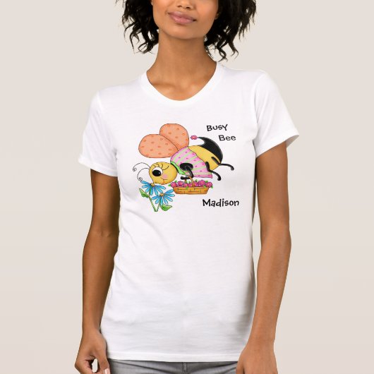 Bust Bee Whimsy Honey Bee Name Persoonlijk T-shirt (Voorkant)