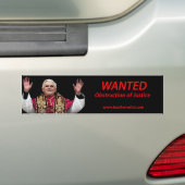 Bust Benedict: Gezocht voor Belemmering van justi Bumpersticker (Op auto)