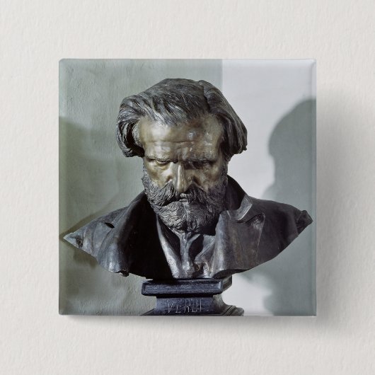 Bust of Giuseppe Verdi Vierkante Button 5,1 Cm (Voorkant)