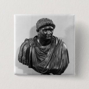 Bust of Nero, kopie van het origineel Vierkante Button 5,1 Cm