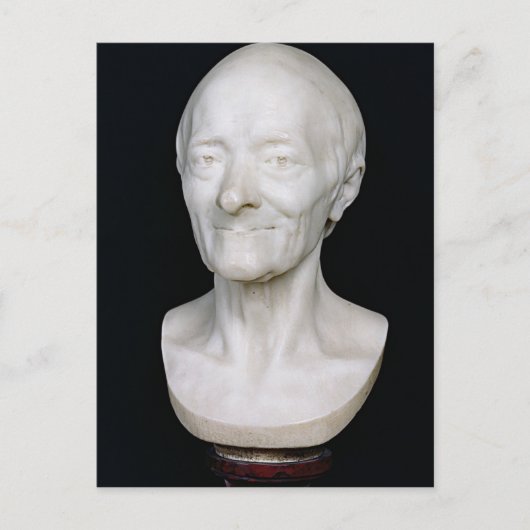 Bust of Voltaire zonder zijn pruik, 1778 Briefkaart (Voorkant)