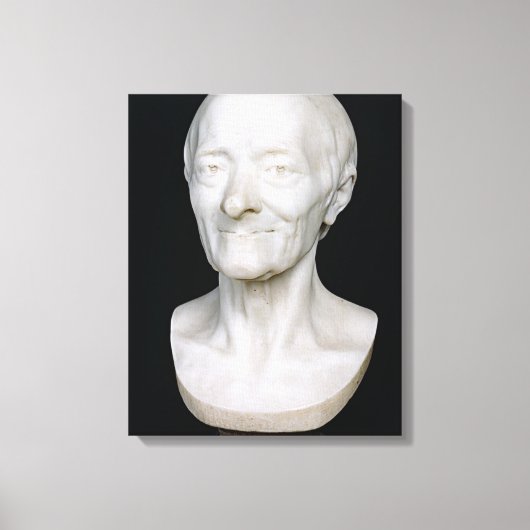 Bust of Voltaire zonder zijn pruik, 1778 Canvas Afdruk (Voorkant)