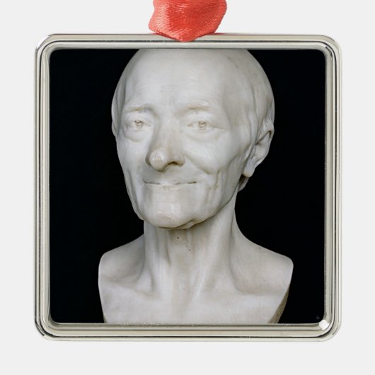 Bust of Voltaire zonder zijn pruik, 1778 Metalen Ornament (Voorkant)