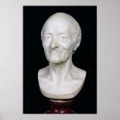 Bust of Voltaire zonder zijn pruik, 1778 Poster (Voorkant)