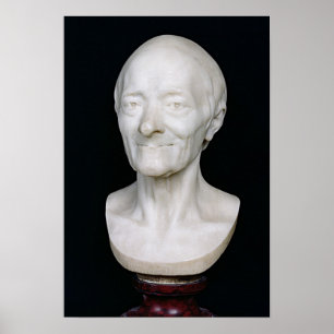 Bust of Voltaire zonder zijn pruik, 1778 Poster