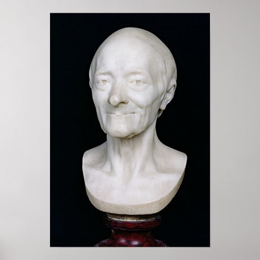 Bust of Voltaire zonder zijn pruik, 1778 Poster (Voorkant)