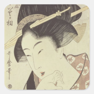 Bust portret van de heroïne Kioto van de Itoya Vierkante Sticker