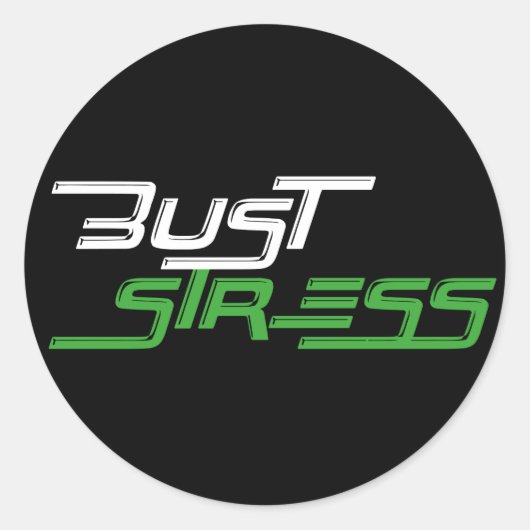 Bust Stress Workout Gym Ronde Sticker (Voorkant)