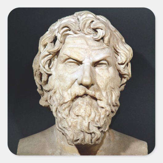 Bust van Antisthenes Vierkante Sticker (Voorkant)