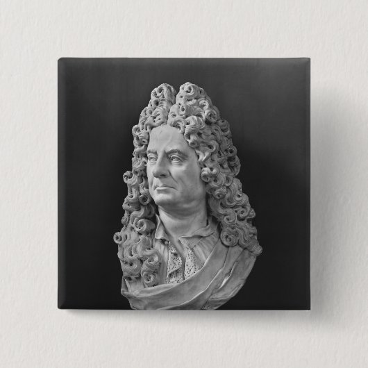 Bust van Antoine Coypel Vierkante Button 5,1 Cm (Voorkant)