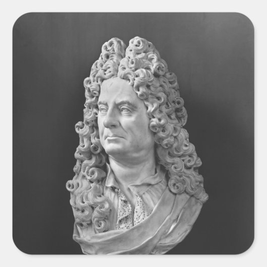 Bust van Antoine Coypel Vierkante Sticker (Voorkant)