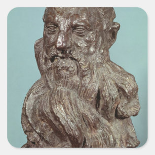 Bust van Auguste Rodin 1909 Vierkante Sticker