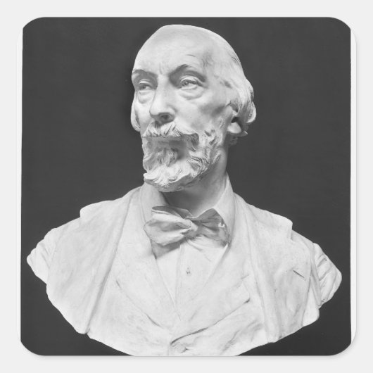 Bust van Auguste Vacquerie Vierkante Sticker (Voorkant)