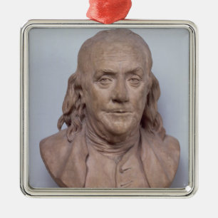 Bust van Benjamin Franklin 1778 Metalen Ornament
