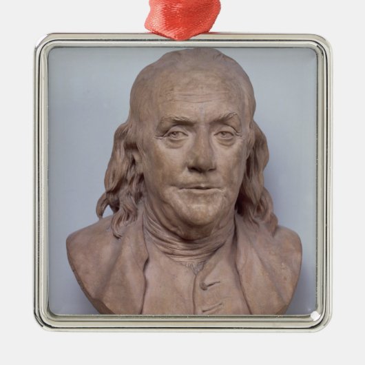 Bust van Benjamin Franklin 1778 Metalen Ornament (Voorkant)
