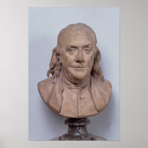 Bust van Benjamin Franklin 1778 Poster