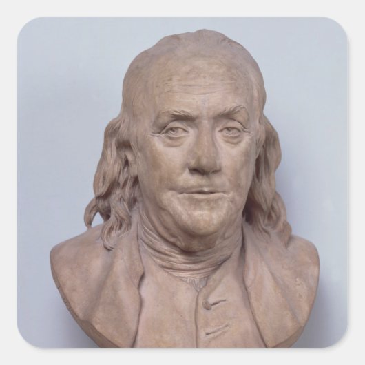 Bust van Benjamin Franklin 1778 Vierkante Sticker (Voorkant)