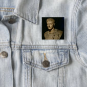 Bust van Caligula Vierkante Button 5,1 Cm (In situ)