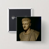 Bust van Caligula Vierkante Button 5,1 Cm (Voorkant /achterkant)