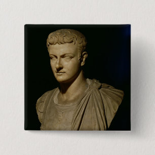 Bust van Caligula Vierkante Button 5,1 Cm