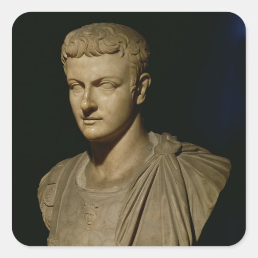 Bust van Caligula Vierkante Sticker (Voorkant)