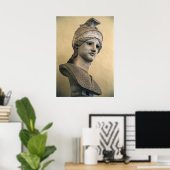 Bust van de godin Athena Poster (Thuiskantoor)