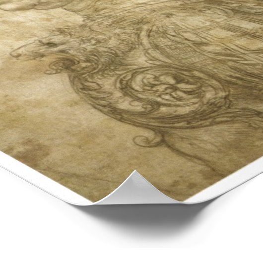 Bust van een vrouw, Leonardo da Vinci Poster (Hoek)