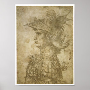 Bust van een vrouw, Leonardo da Vinci Poster