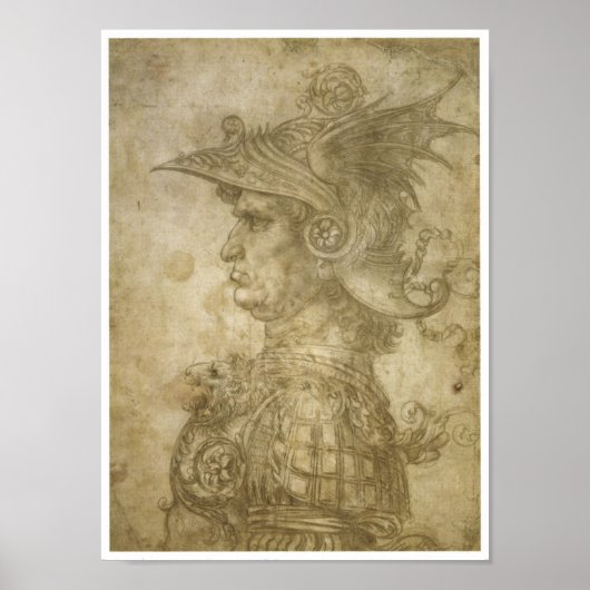 Bust van een vrouw, Leonardo da Vinci Poster (Voorkant)