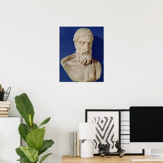 Bust van Epicurus Poster (Thuiskantoor)