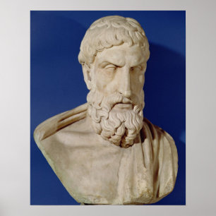 Bust van Epicurus Poster