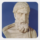 Bust van Epicurus Vierkante Sticker (Voorkant)