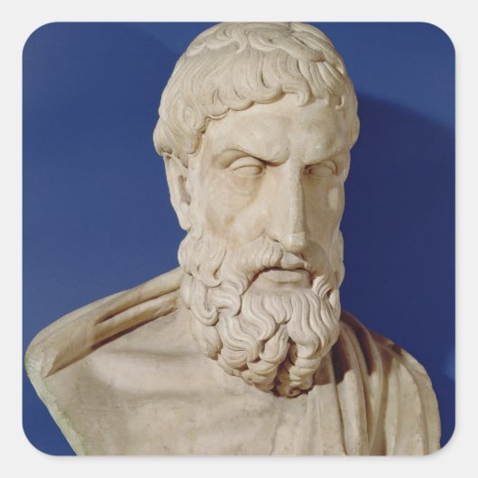 Bust van Epicurus Vierkante Sticker (Voorkant)