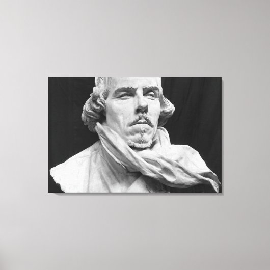 Bust van Eugene Delacroix Canvas Afdruk (Voorkant)