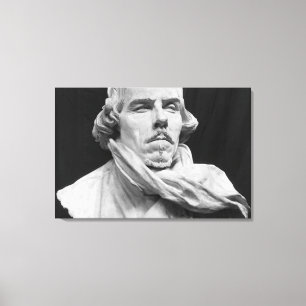 Bust van Eugene Delacroix Canvas Afdruk