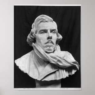 Bust van Eugene Delacroix Poster