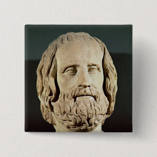 Bust van Euripides Vierkante Button 5,1 Cm