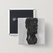 Bust van Friedrich Nietzsche German Vierkante Button 5,1 Cm (Voorkant /achterkant)