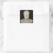 Bust van Hercules Vierkante Sticker (Tas)