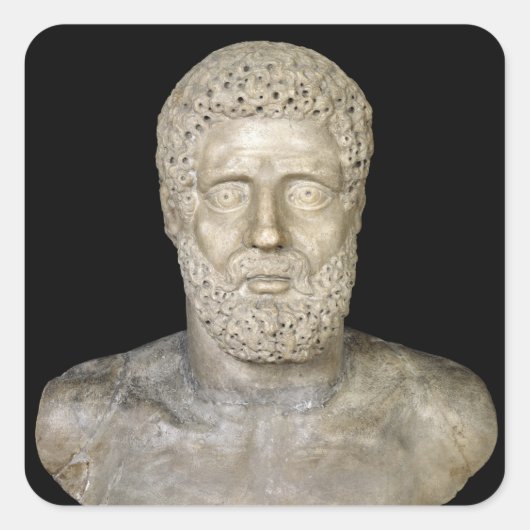 Bust van Hercules Vierkante Sticker (Voorkant)