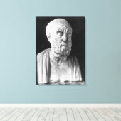 Bust van Hippocrates Canvas Afdruk (Insitu (Houten vloer))