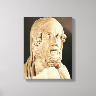 Bust van Homer, Hellenistische periode Canvas Afdruk