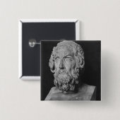 Bust van Homer, Hellenistische periode Vierkante Button 5,1 Cm (Voorkant /achterkant)