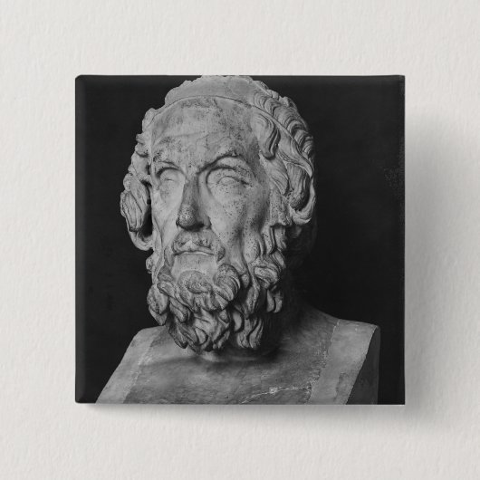 Bust van Homer, Hellenistische periode Vierkante Button 5,1 Cm (Voorkant)