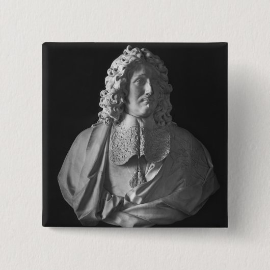 Bust van Jean-Baptiste Colbert de Torcy Vierkante Button 5,1 Cm (Voorkant)