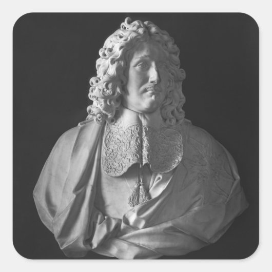 Bust van Jean-Baptiste Colbert de Torcy Vierkante Sticker (Voorkant)