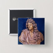Bust van Jean Baptiste Lully Vierkante Button 5,1 Cm (Voorkant /achterkant)