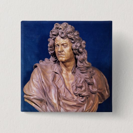 Bust van Jean Baptiste Lully Vierkante Button 5,1 Cm (Voorkant)