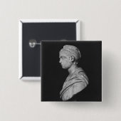 Bust van Julia Mamaea Vierkante Button 5,1 Cm (Voorkant /achterkant)